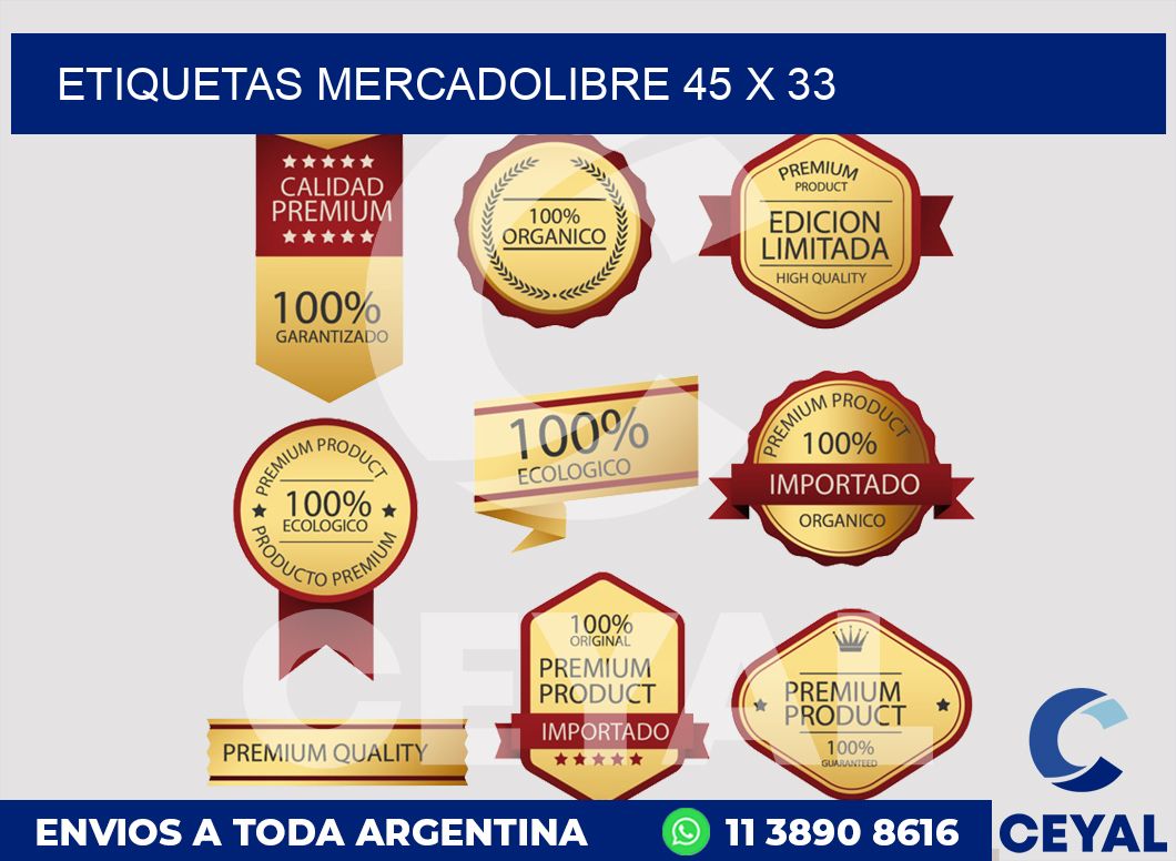 etiquetas mercadolibre 45 x 33