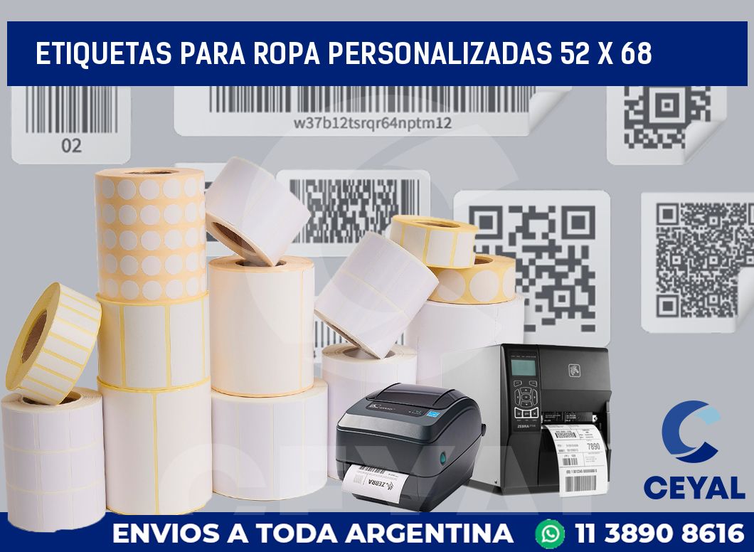 etiquetas para ropa personalizadas 52 x 68