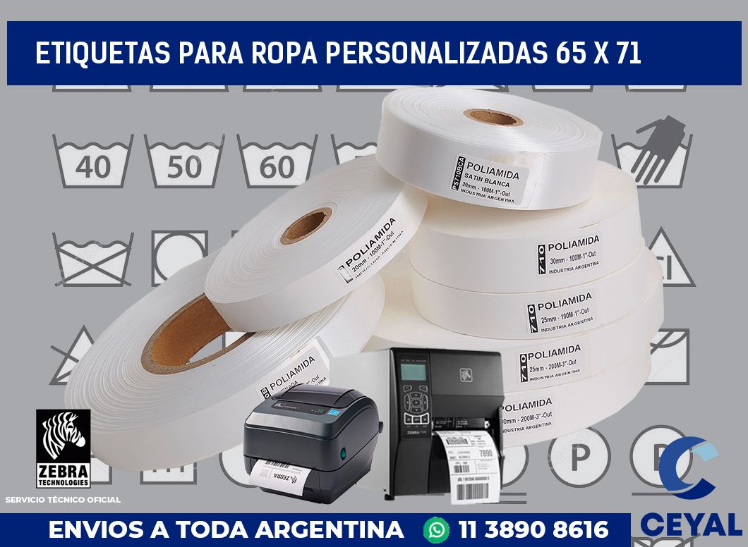 etiquetas para ropa personalizadas 65 x 71