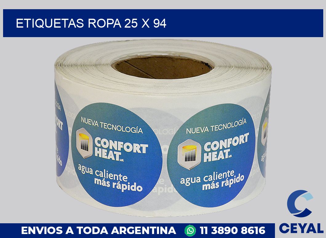 etiquetas ropa 25 x 94