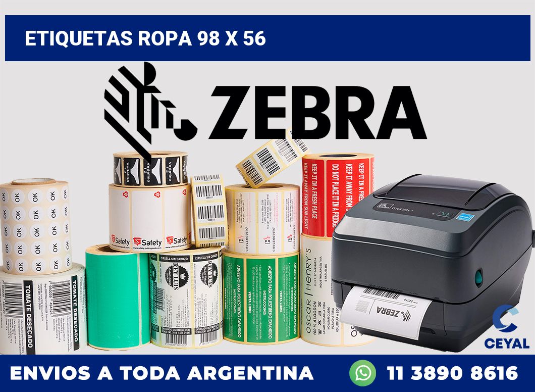 etiquetas ropa 98 x 56