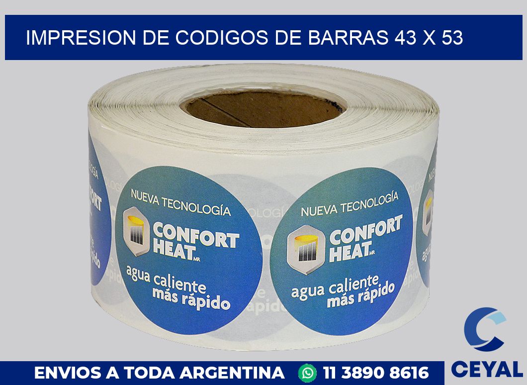 impresion de codigos de barras 43 x 53