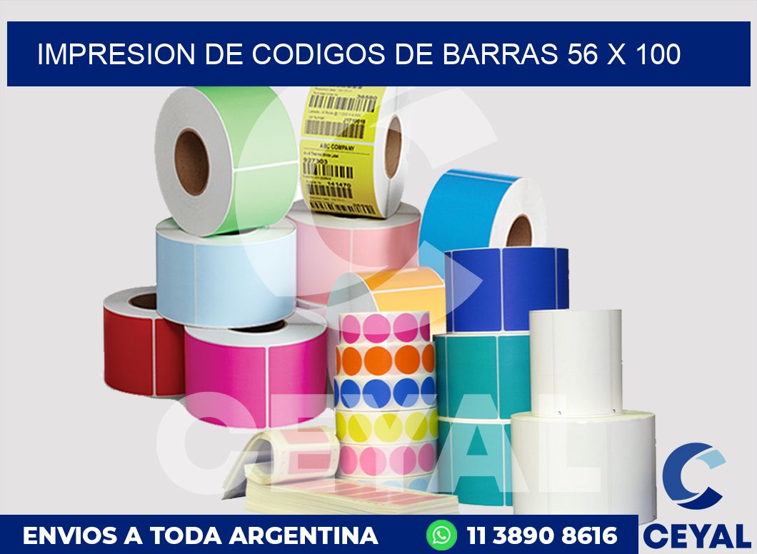 impresion de codigos de barras 56 x 100