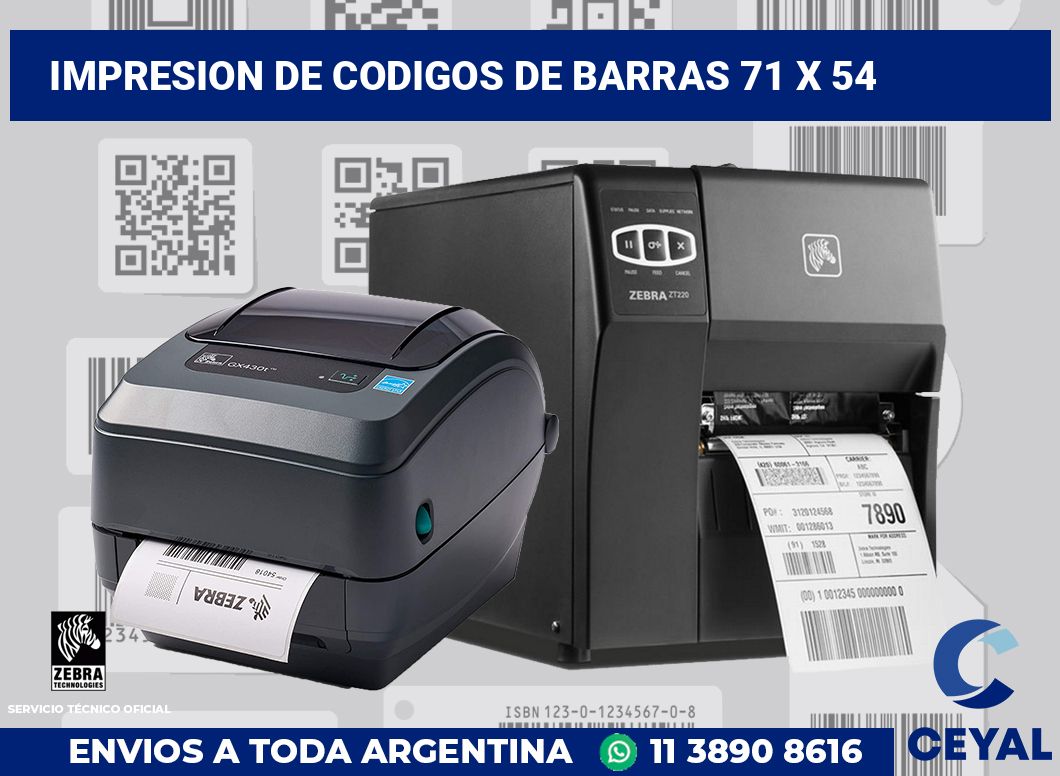 impresion de codigos de barras 71 x 54