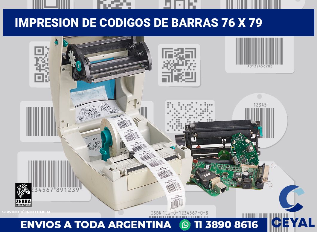 impresion de codigos de barras 76 x 79