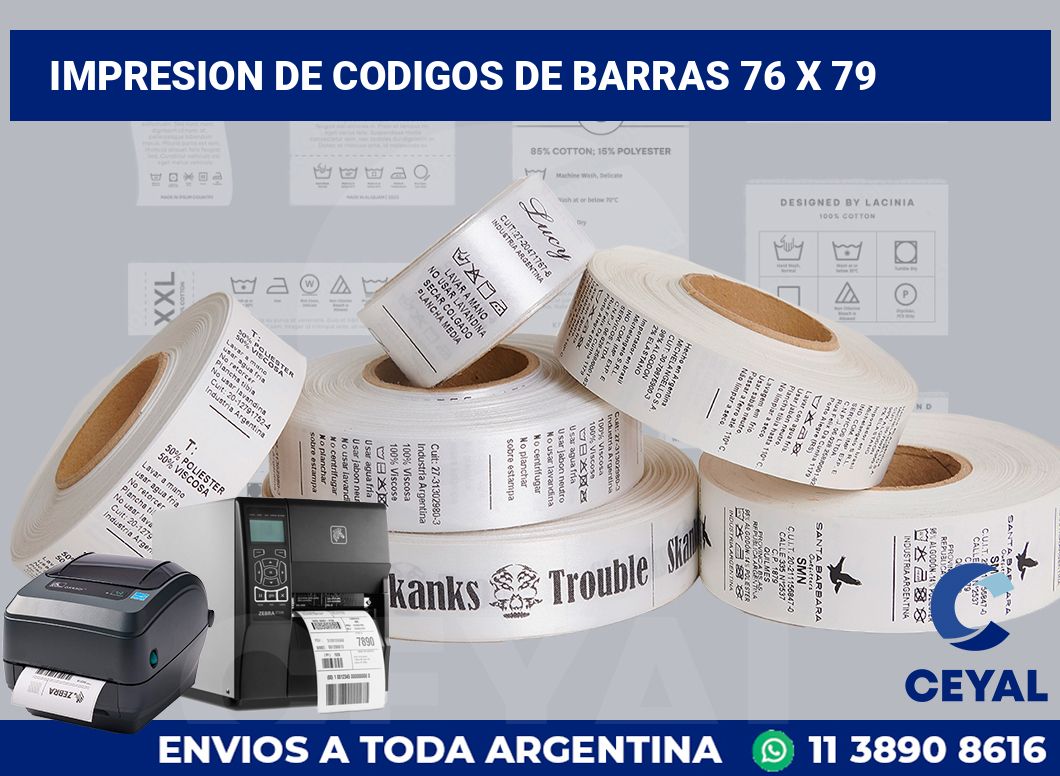 impresion de codigos de barras 76 x 79