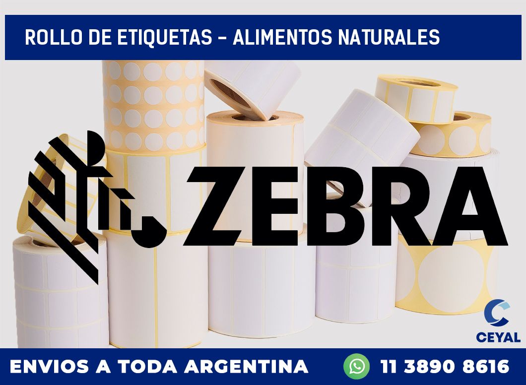 rollo de etiquetas – alimentos naturales