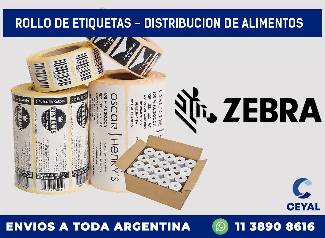 rollo de etiquetas – distribucion de alimentos