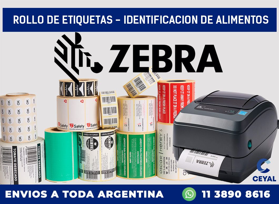 rollo de etiquetas - identificacion de alimentos