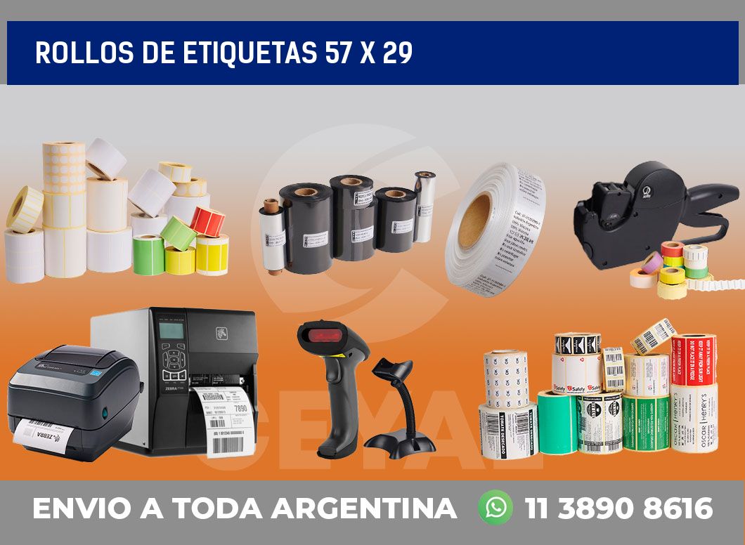 rollos de etiquetas 57 x 29