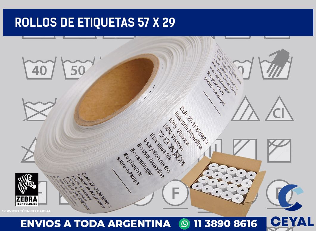 rollos de etiquetas 57 x 29