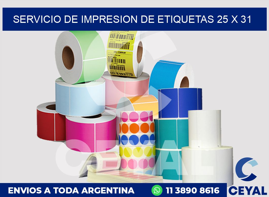 servicio de impresion de etiquetas 25 x 31