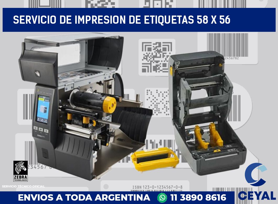 servicio de impresion de etiquetas 58 x 56