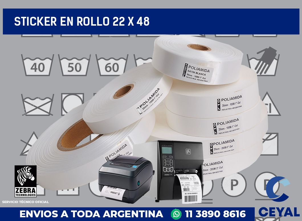 sticker en rollo 22 x 48