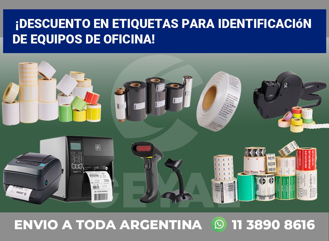¡Descuento en Etiquetas para Identificación de Equipos de Oficina!