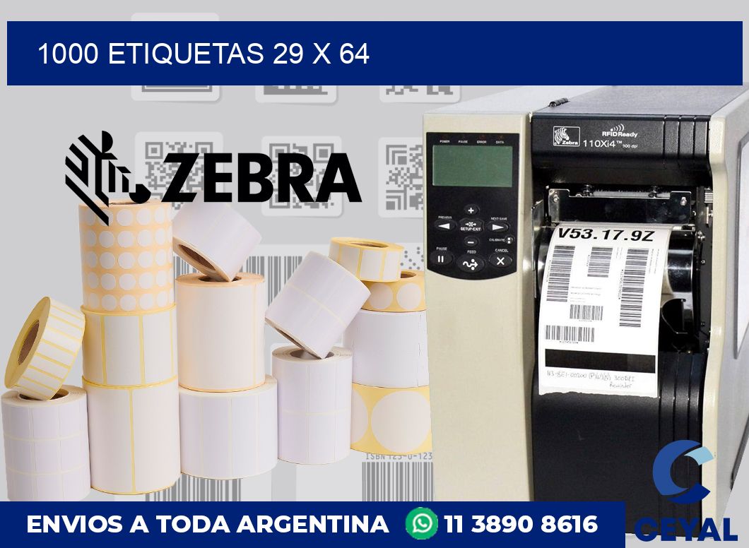 1000 etiquetas 29 x 64