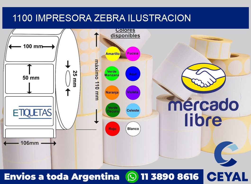 1100 Impresora Zebra ilustracion