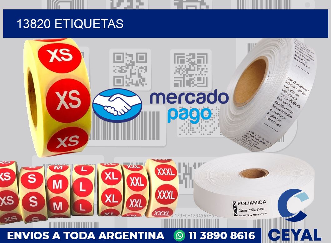 13820 etiquetas