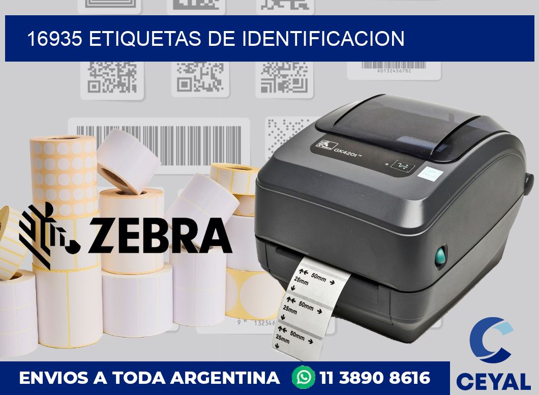16935 Etiquetas de identificacion
