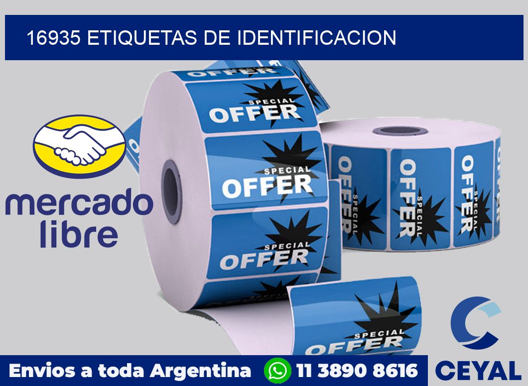 16935 Etiquetas de identificacion