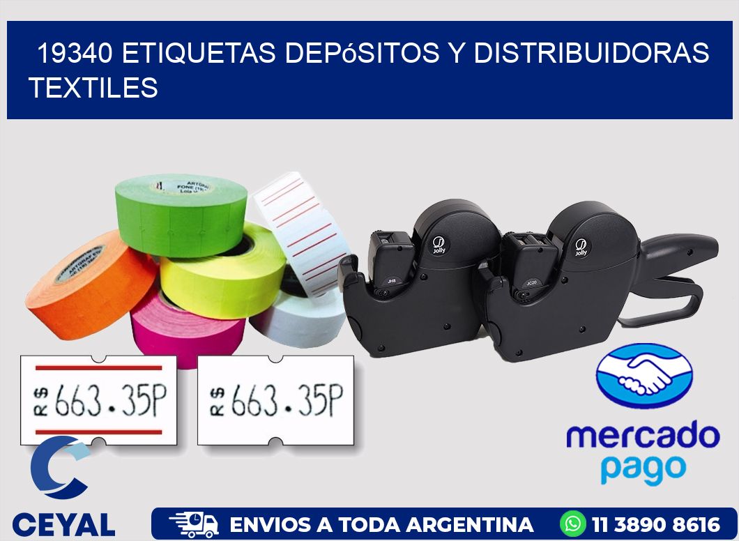 19340 Etiquetas depósitos y distribuidoras textiles
