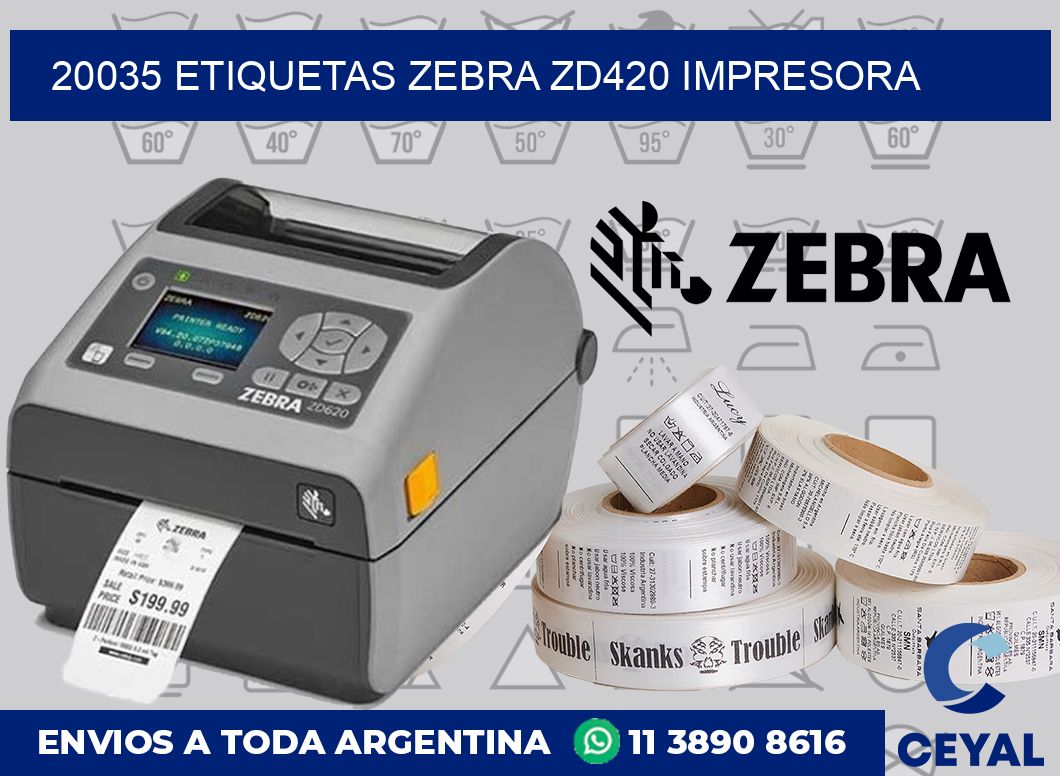 20035 etiquetas Zebra zd420 impresora