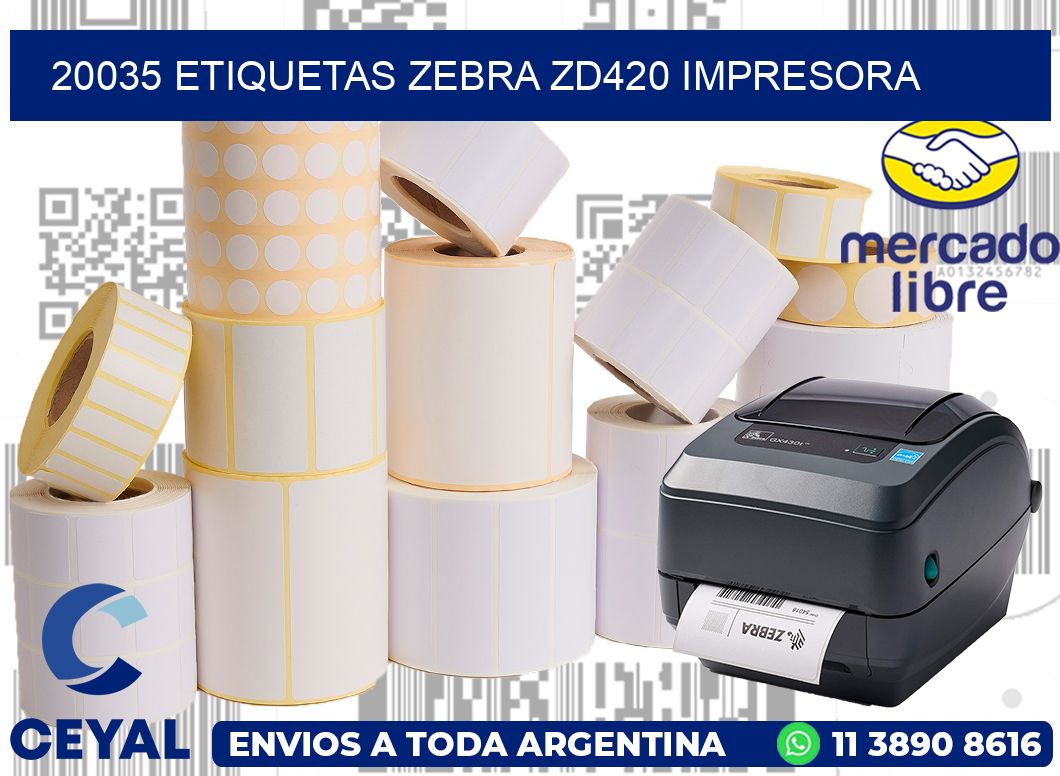 20035 etiquetas Zebra zd420 impresora