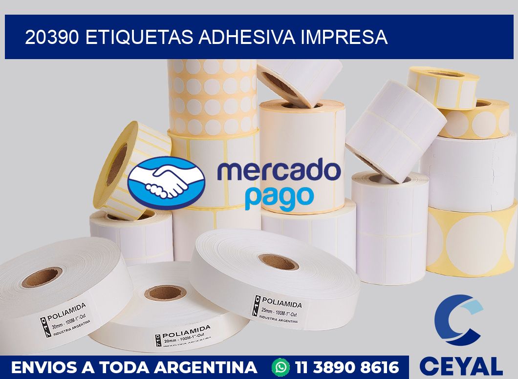 20390 etiquetas adhesiva impresa
