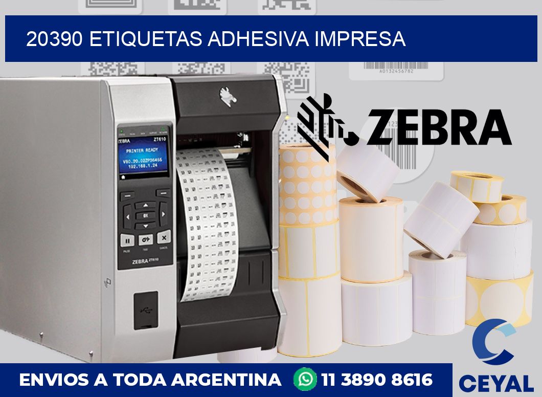 20390 etiquetas adhesiva impresa
