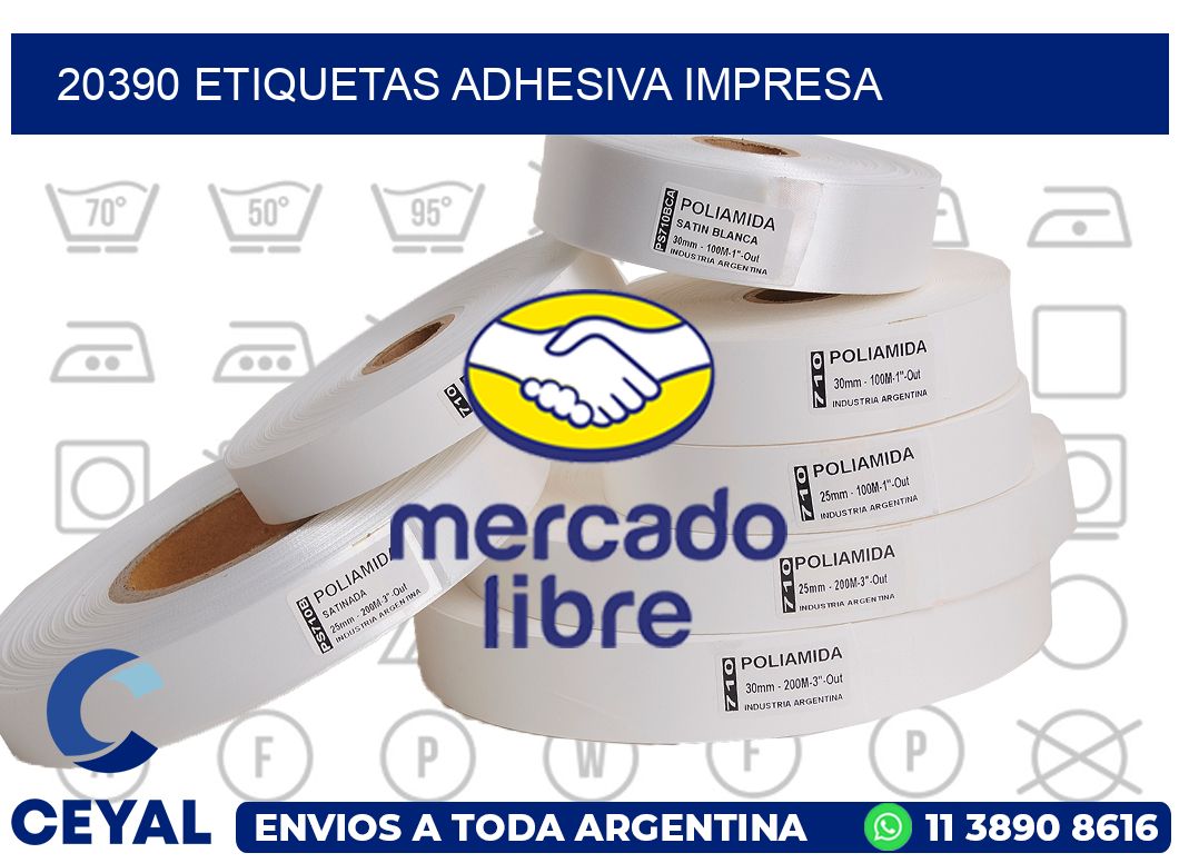 20390 etiquetas adhesiva impresa
