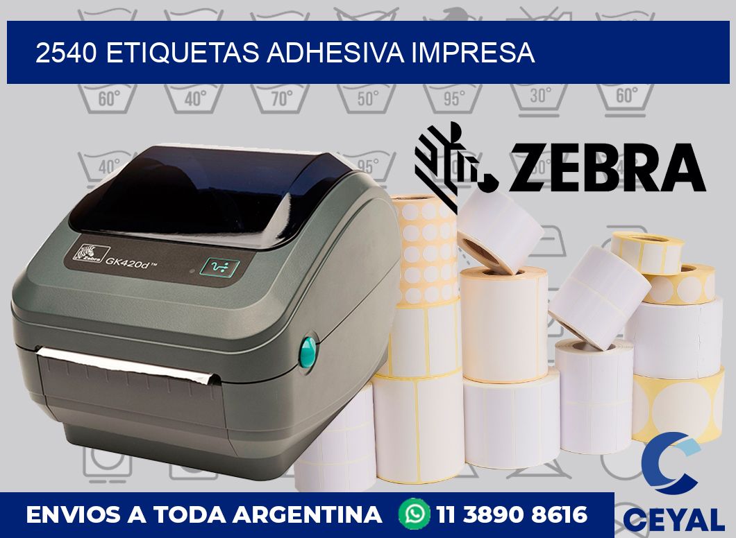 2540 etiquetas adhesiva impresa