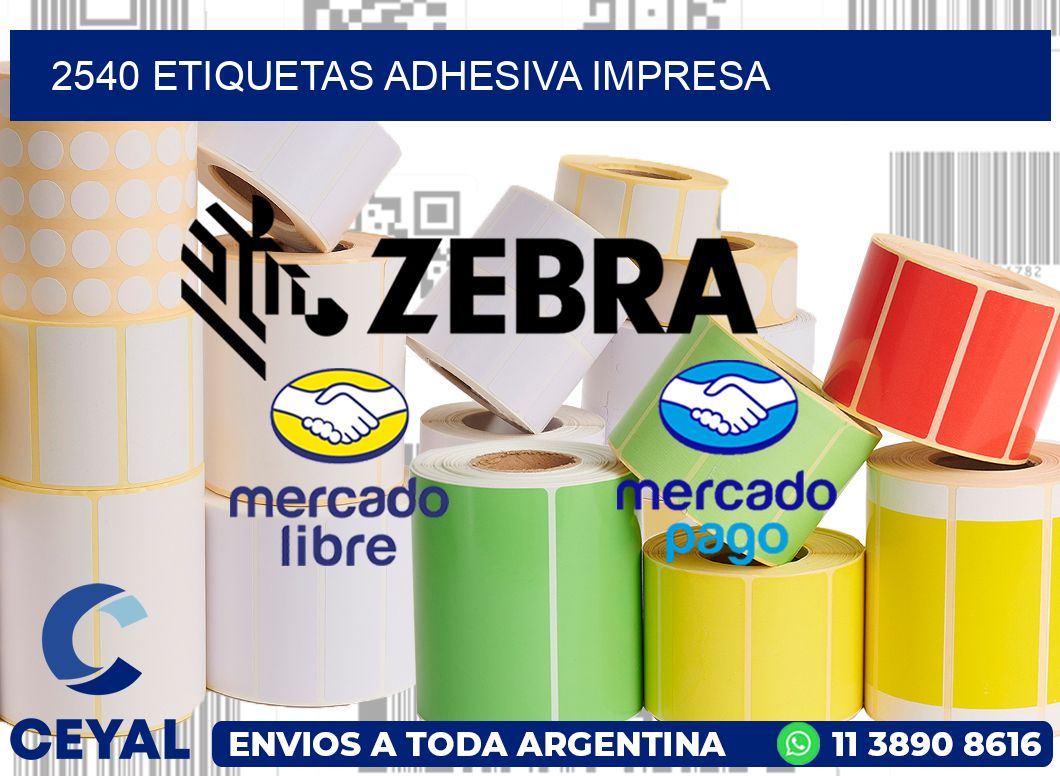 2540 etiquetas adhesiva impresa