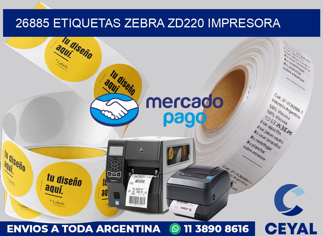 26885 etiquetas Zebra zd220 impresora