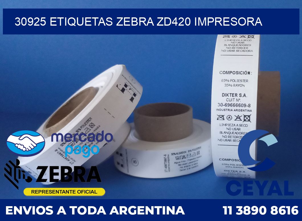30925 etiquetas Zebra zd420 impresora