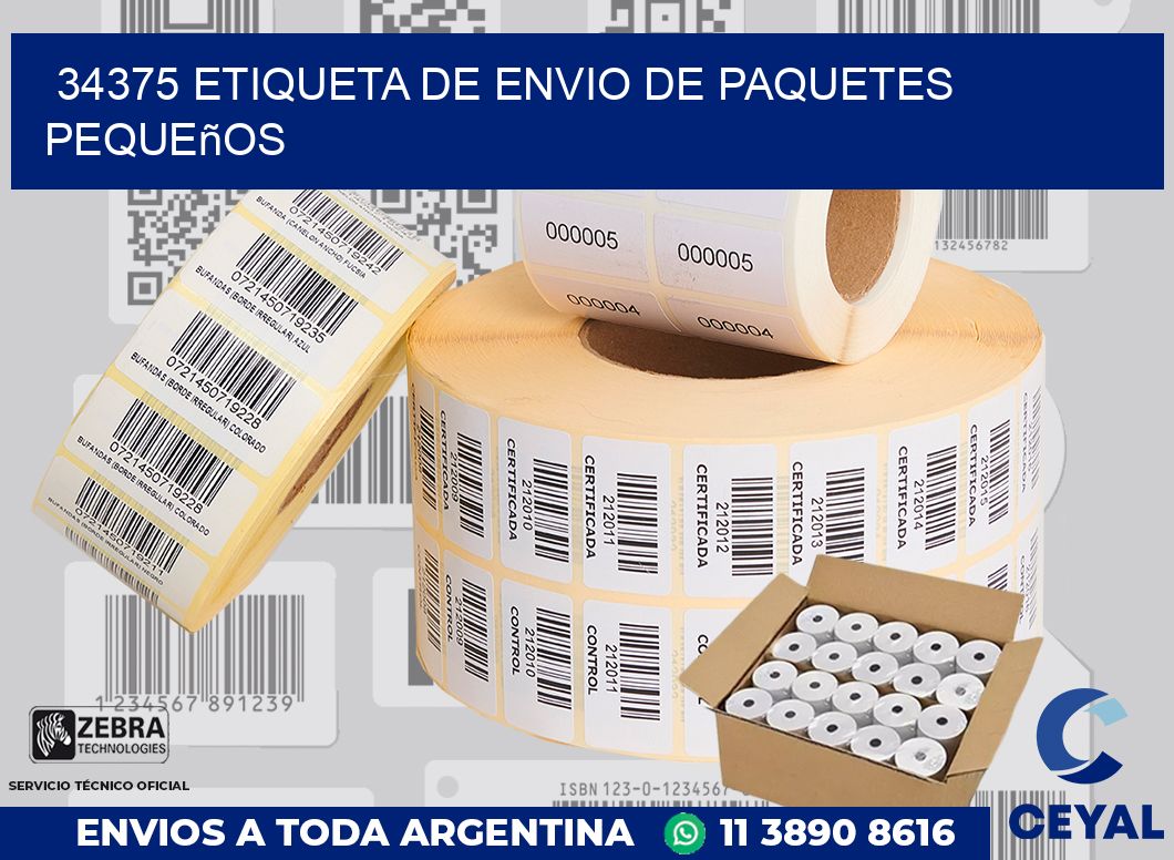 34375 Etiqueta de envio de paquetes pequeños