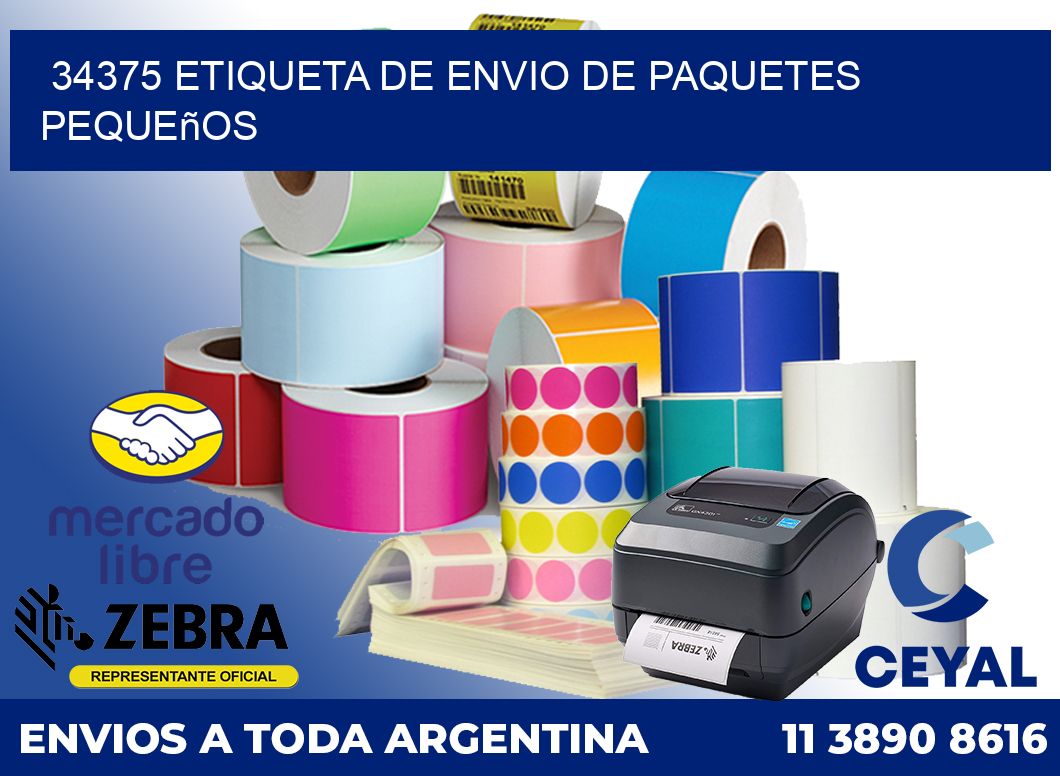 34375 Etiqueta de envio de paquetes pequeños