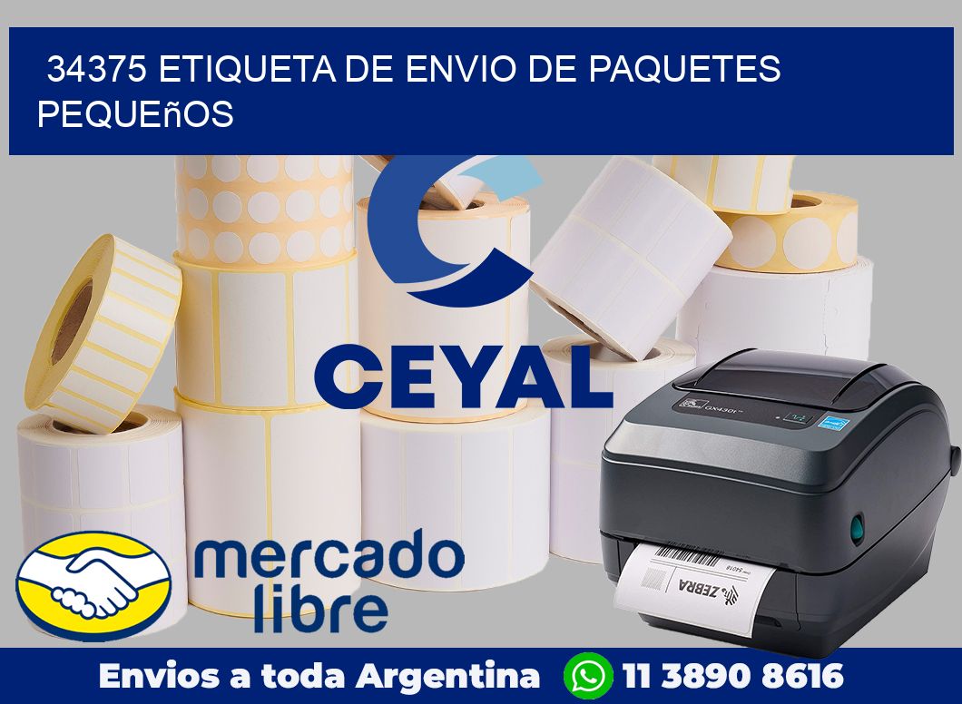 34375 Etiqueta de envio de paquetes pequeños