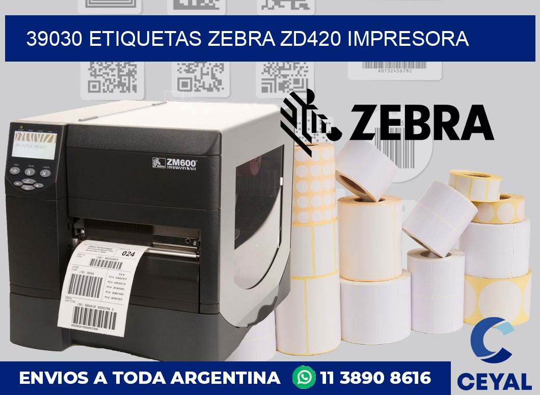 39030 etiquetas Zebra zd420 impresora