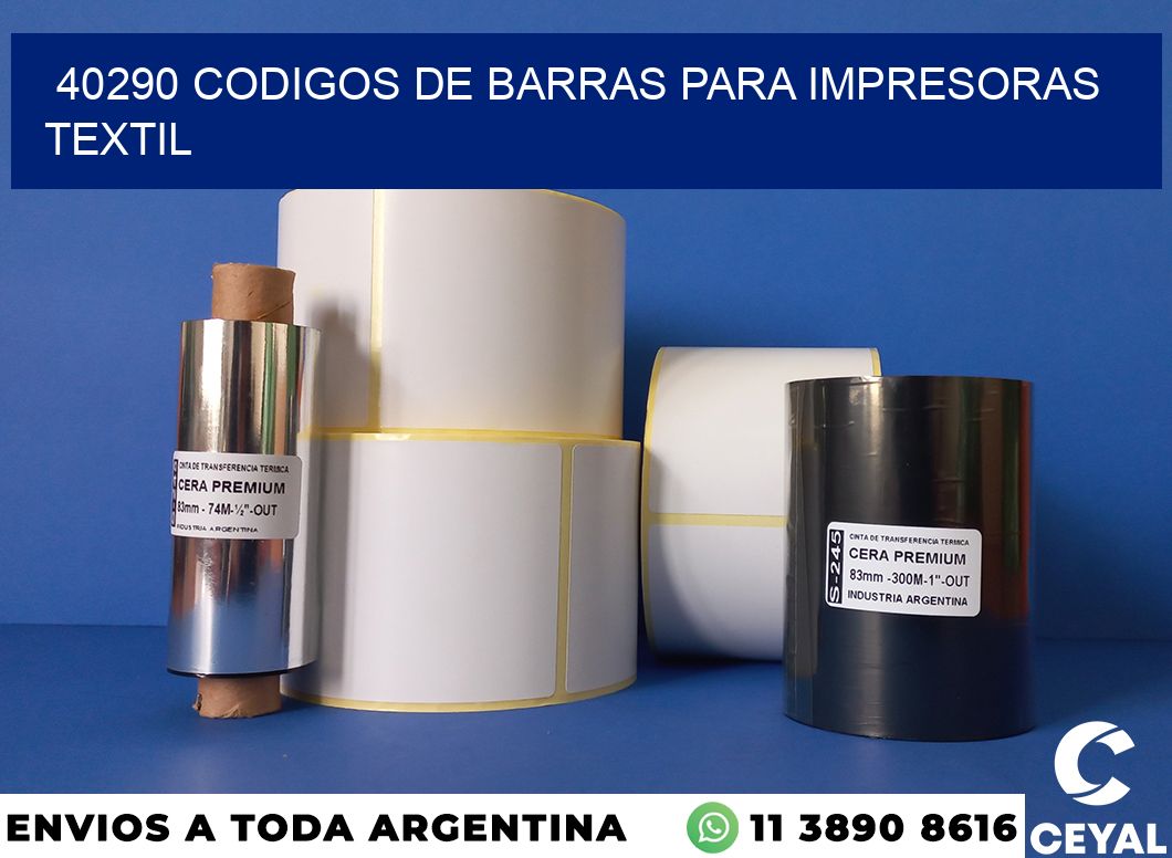 40290 codigos de barras para impresoras textil