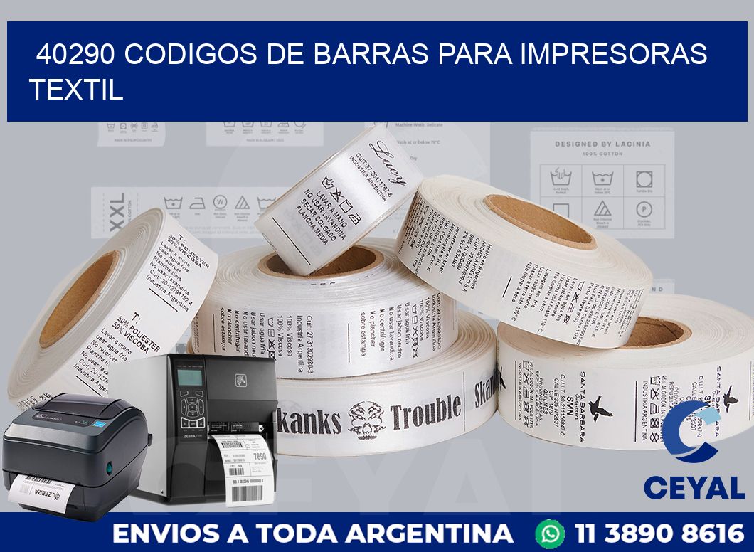 40290 codigos de barras para impresoras textil