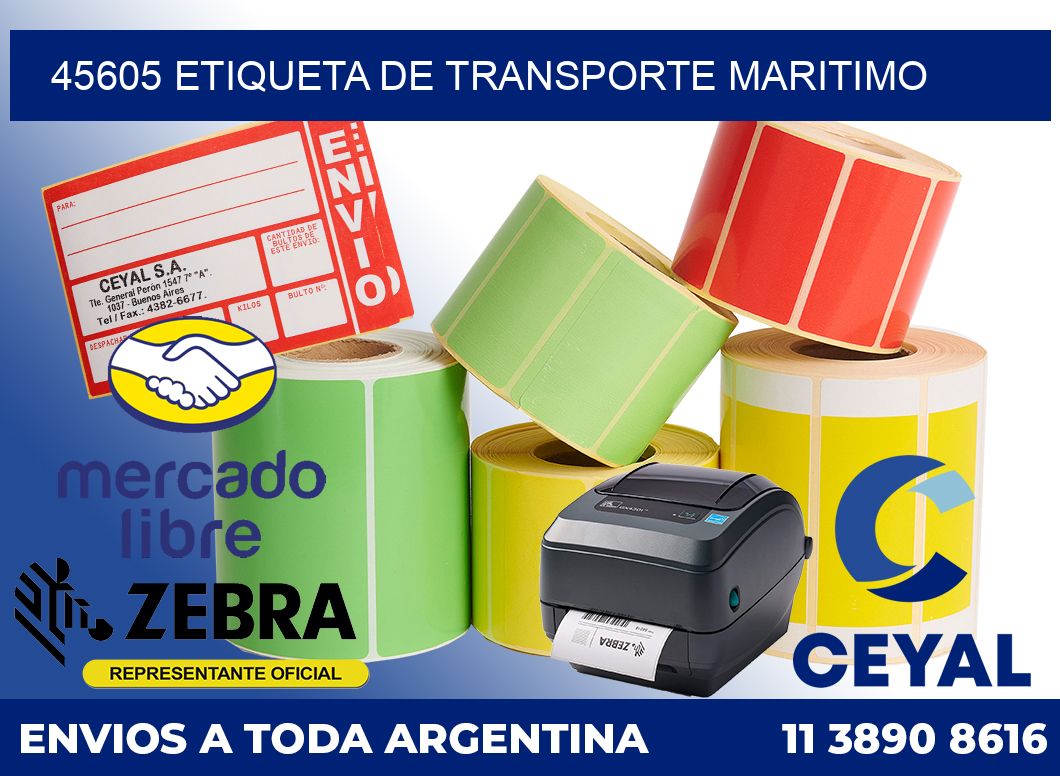 45605 Etiqueta de transporte maritimo