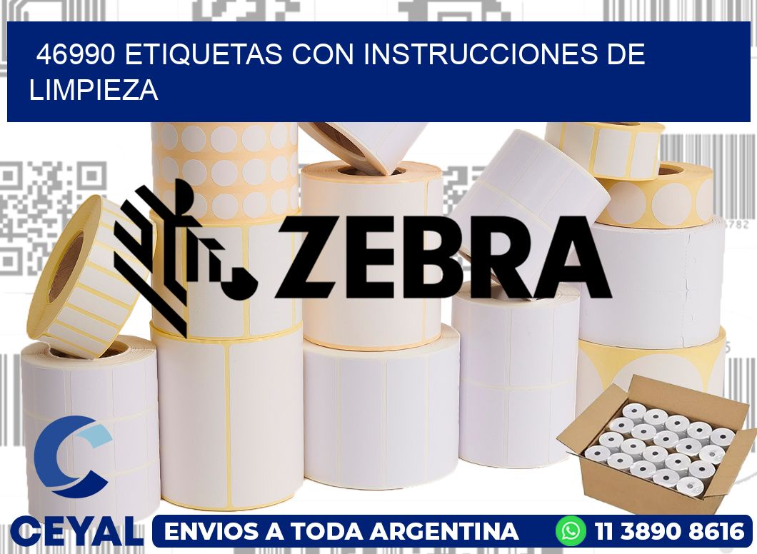 46990 Etiquetas con instrucciones de Limpieza