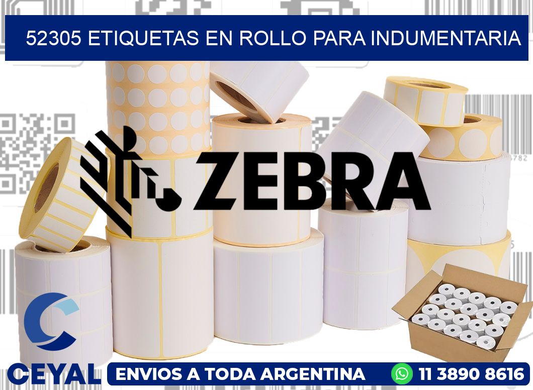 52305 Etiquetas en rollo para indumentaria