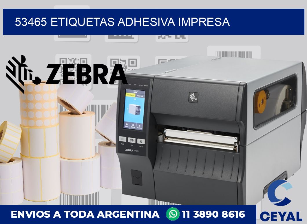 53465 etiquetas adhesiva impresa