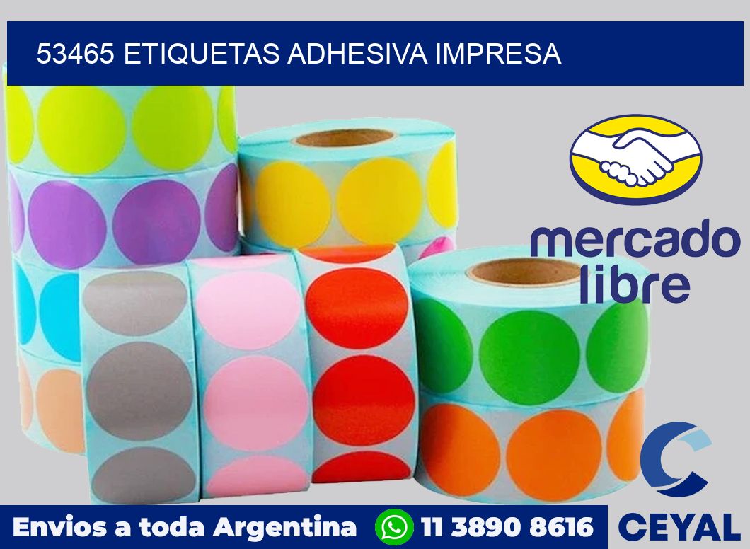 53465 etiquetas adhesiva impresa