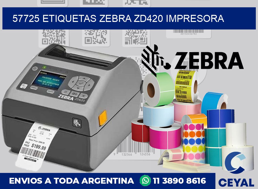 57725 etiquetas Zebra zd420 impresora