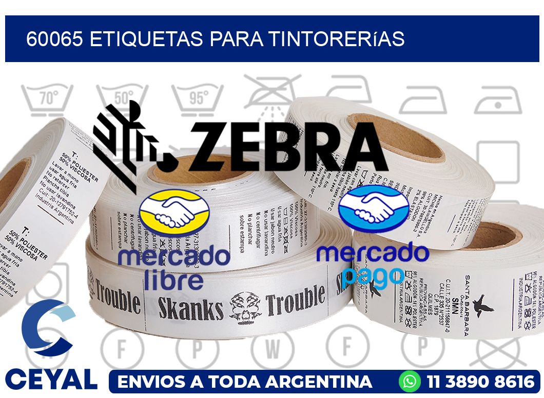 60065 Etiquetas para tintorerías
