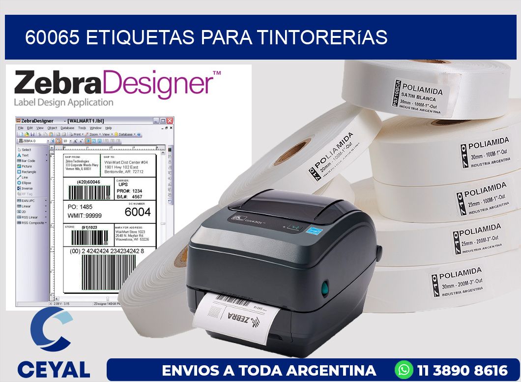 60065 Etiquetas para tintorerías