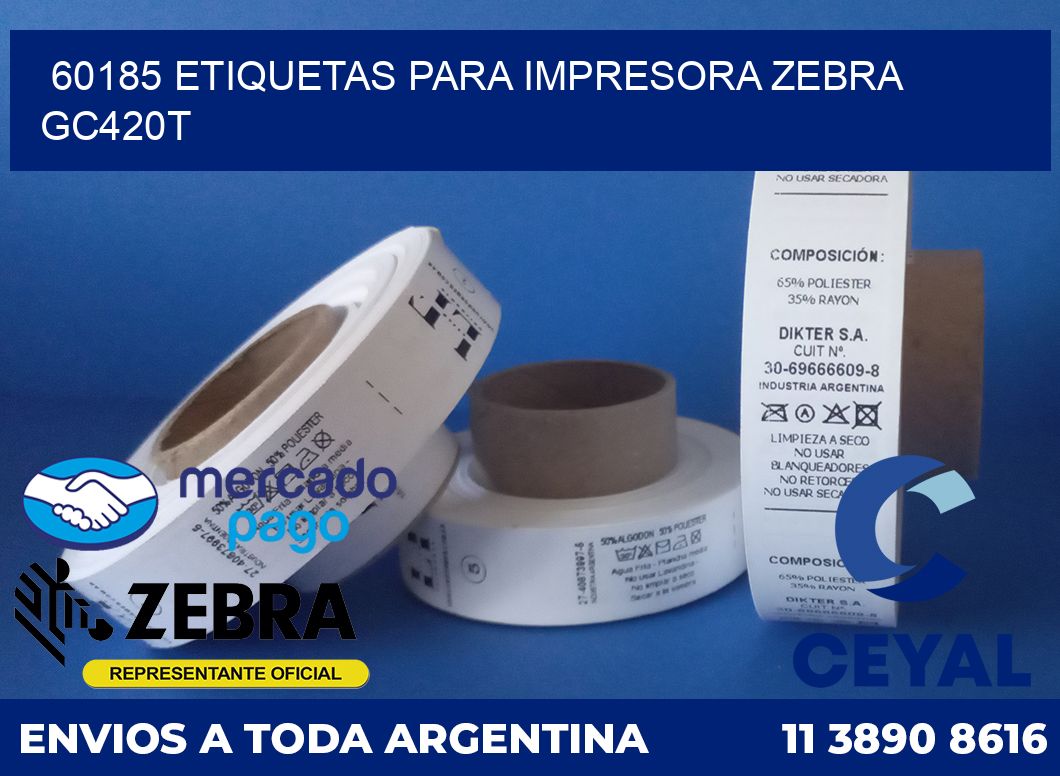 60185 etiquetas para impresora zebra GC420T