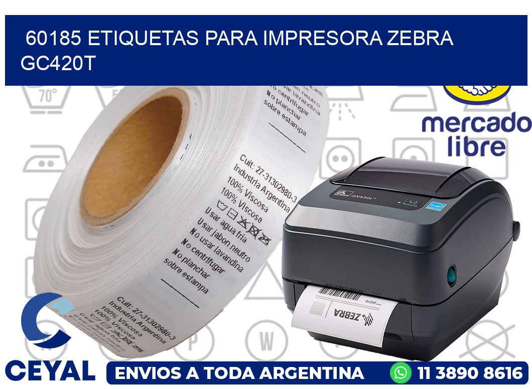 60185 etiquetas para impresora zebra GC420T